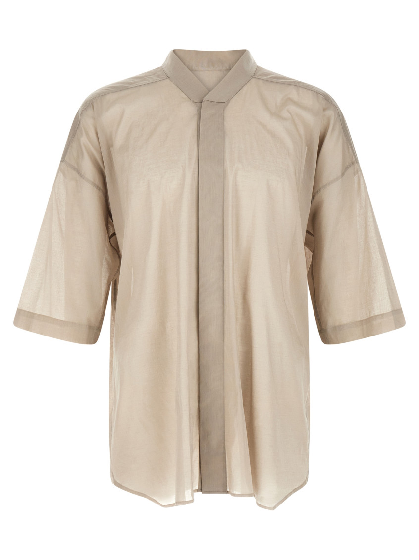 Rick Owens - jumbo faun short collar sheer shirt