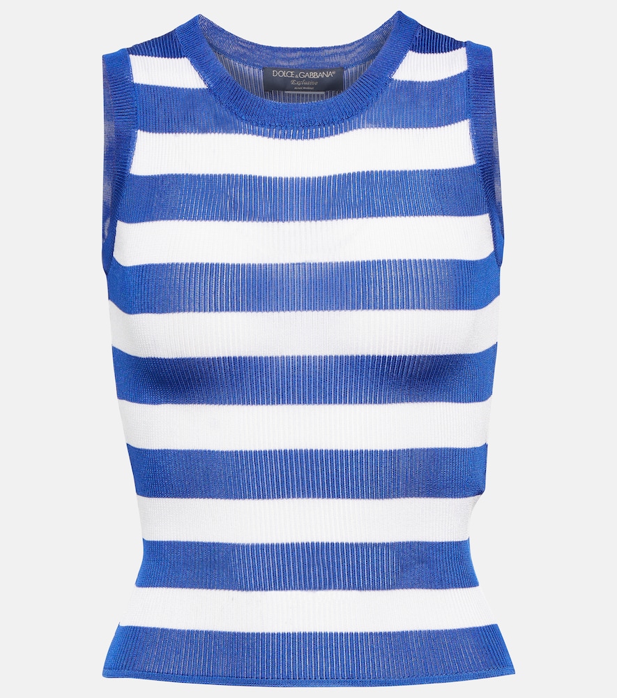 Portofino ribbed-knit striped tank top