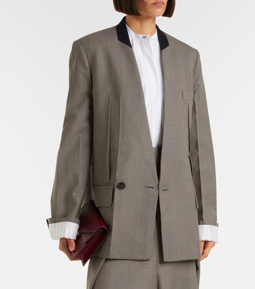 Herringbone virgin wool blazer