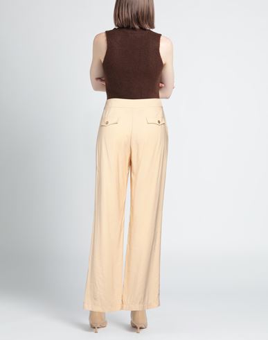 Woman Pants Sand Size 6 Rayon, Polyester