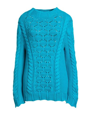 Woman Sweater Azure Size 8 Cotton, Polyamide