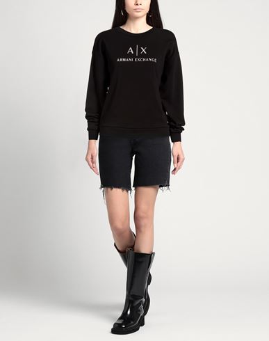 Woman Sweatshirt Black Size M Cotton