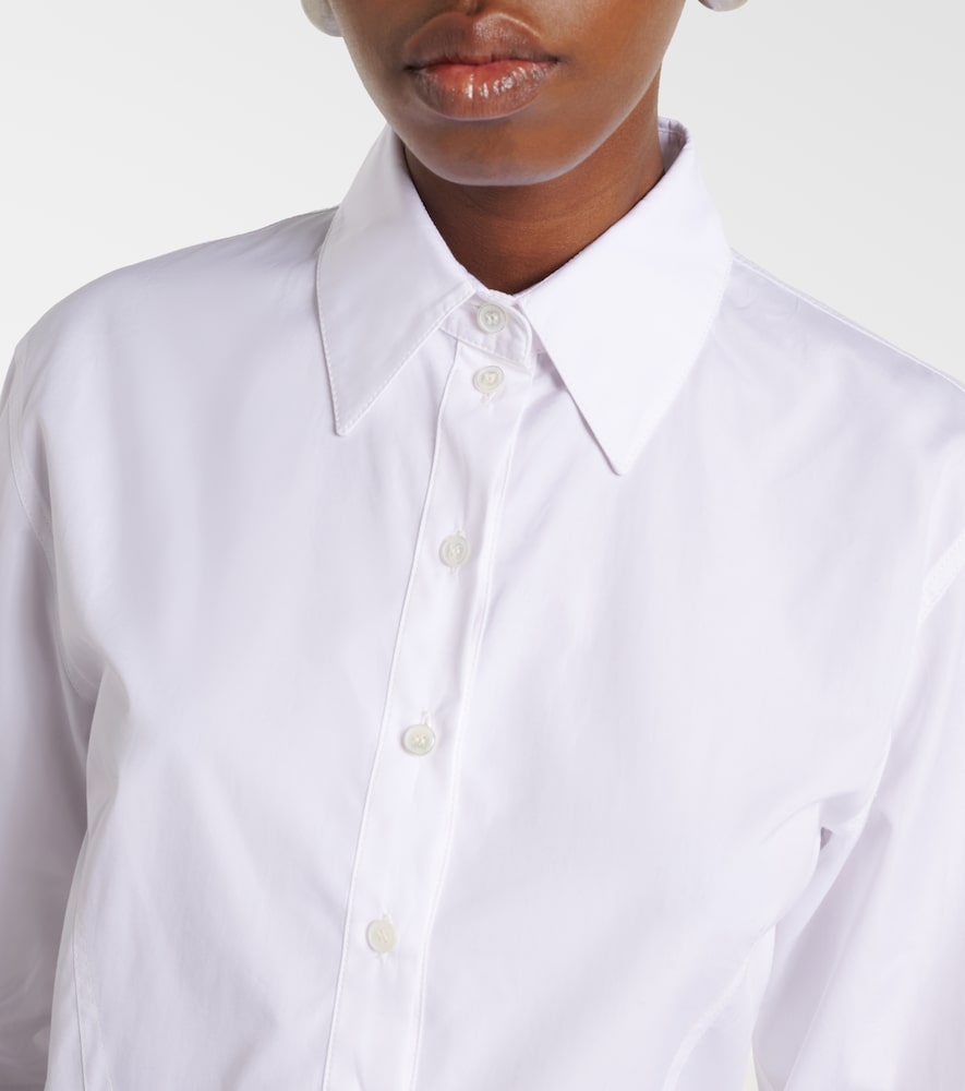 Peplum cotton poplin shirt