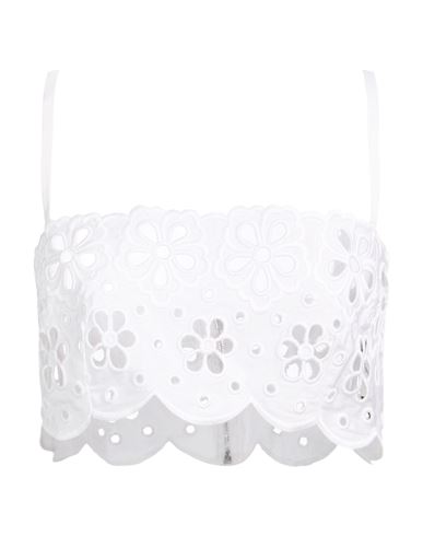 Woman Top White Size 4 Cotton, Polyester