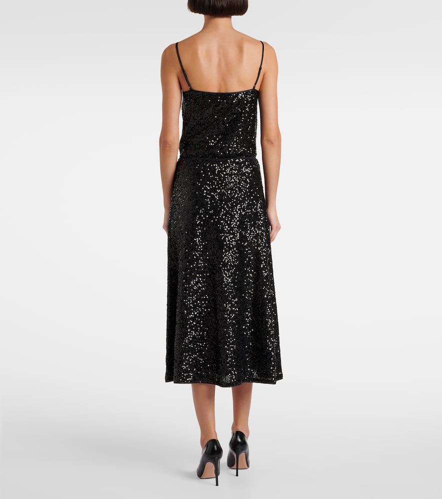 Araminta sequined high-rise midi skirt