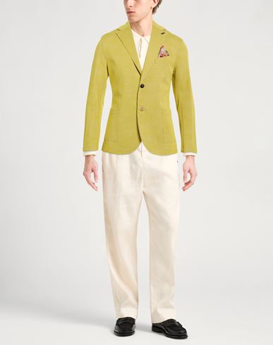 Man Blazer Yellow Size 38 Cotton, Polyester, Elastane