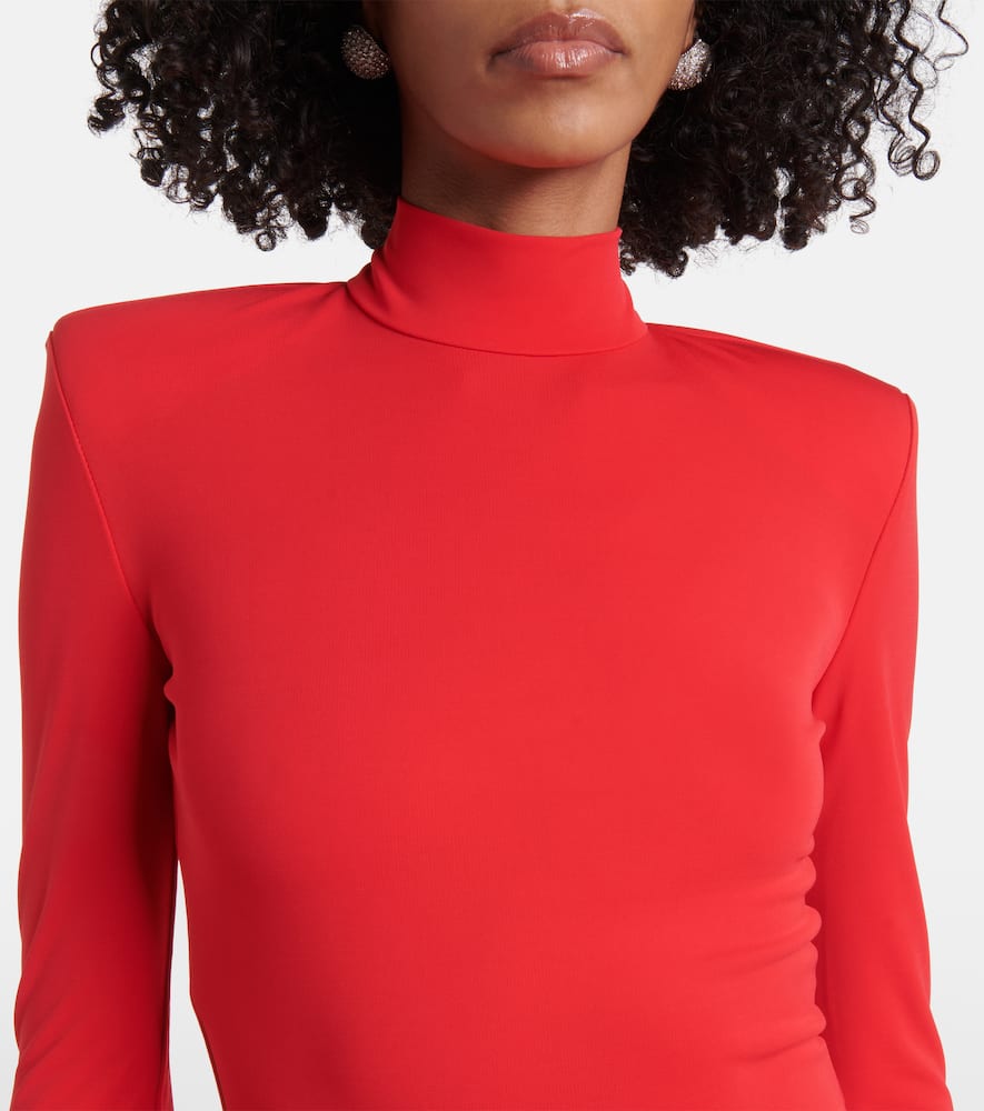 Darja ruched high-neck gown