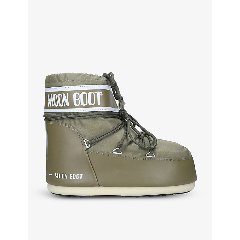 Mens Khaki Icon Low 2 Lace-up Nylon Snow Boots