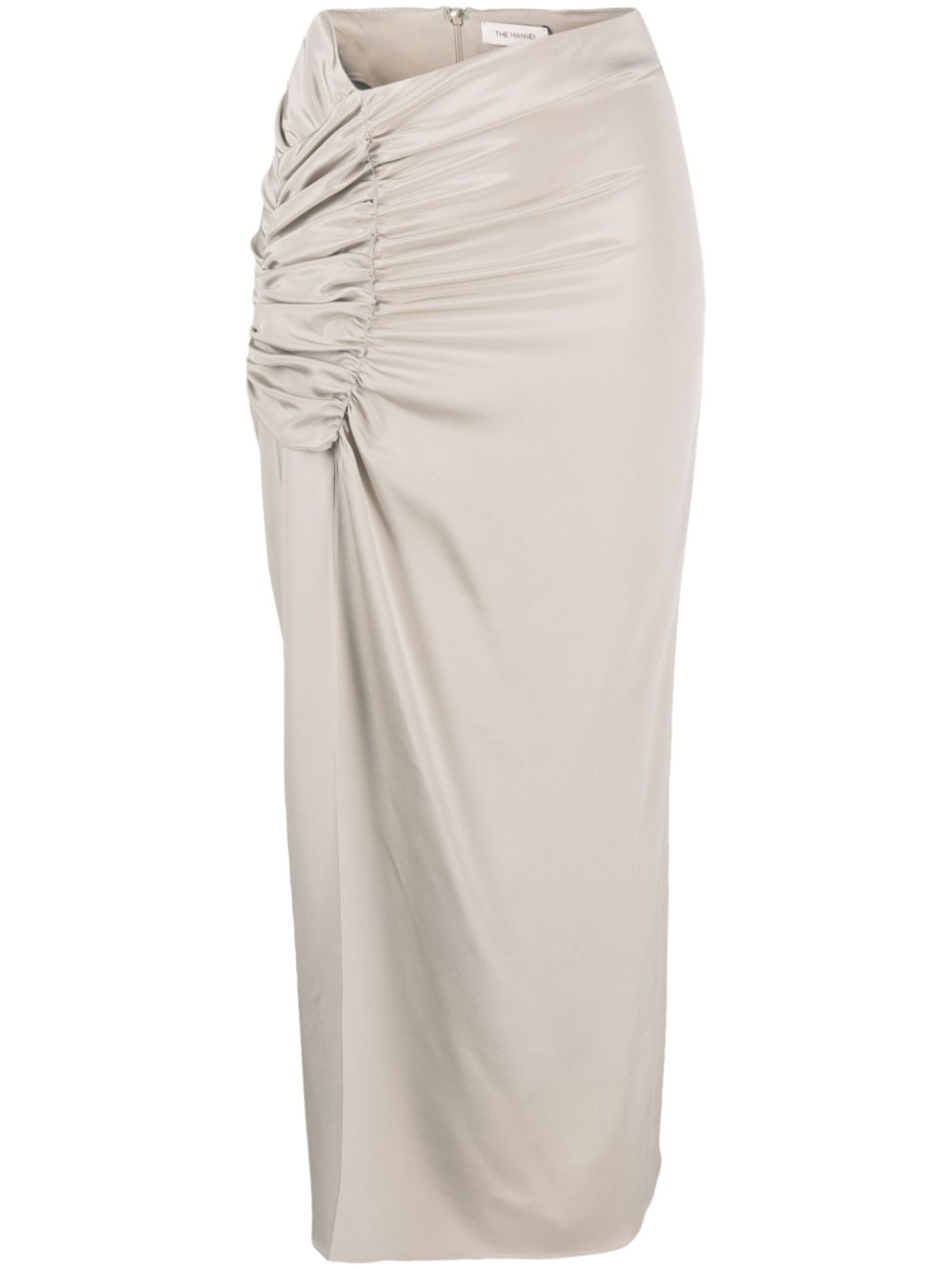 Asymmetric-design maxi skirt - Neutrals