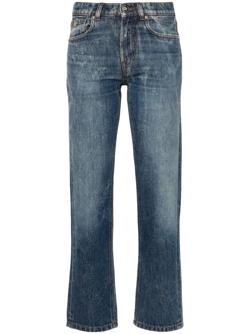 Logo-patch tapered jeans - Blue