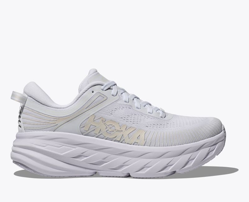 HOKA Women's Bondi 7 Shoes in White/White