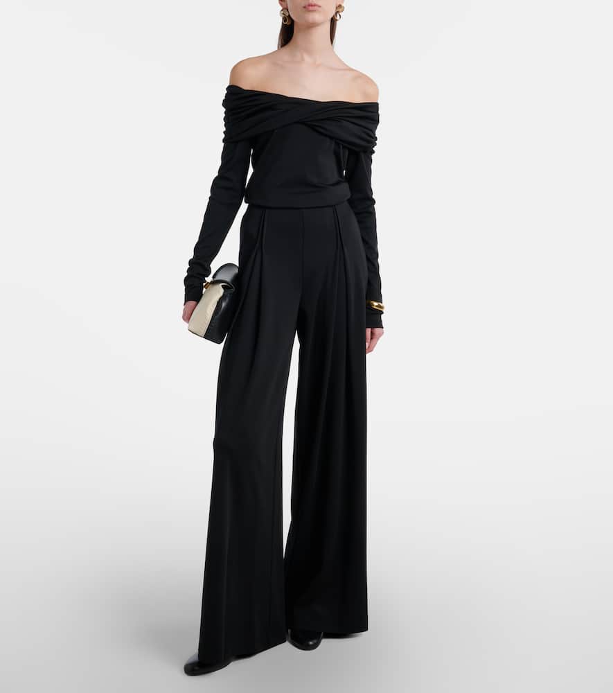 Cocco virgin wool jersey wide-leg pants