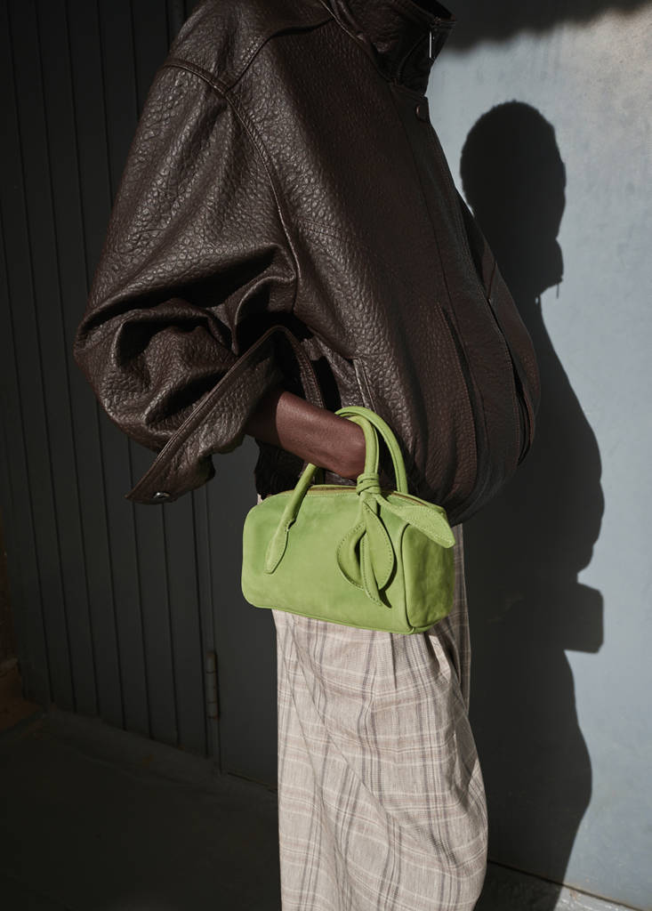 Leather handbag green