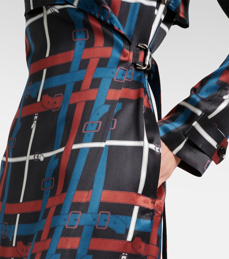 Belt Check crêpe wrap dress