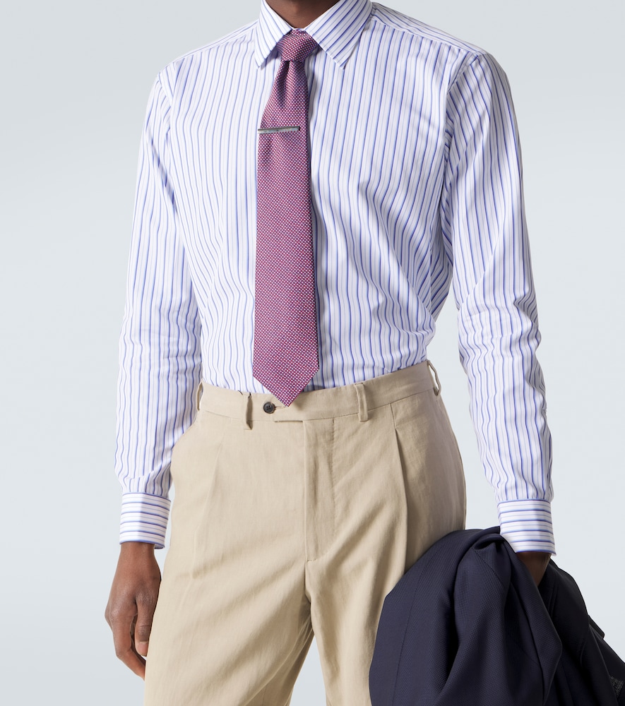 Striped cotton poplin shirt