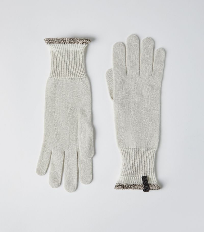Cashmere Monili-Trim Gloves
