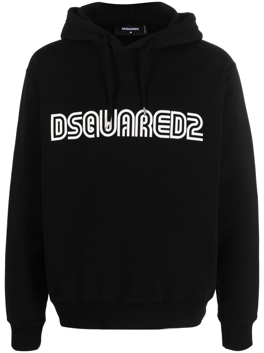 Logo-print cotton hoodie - Black