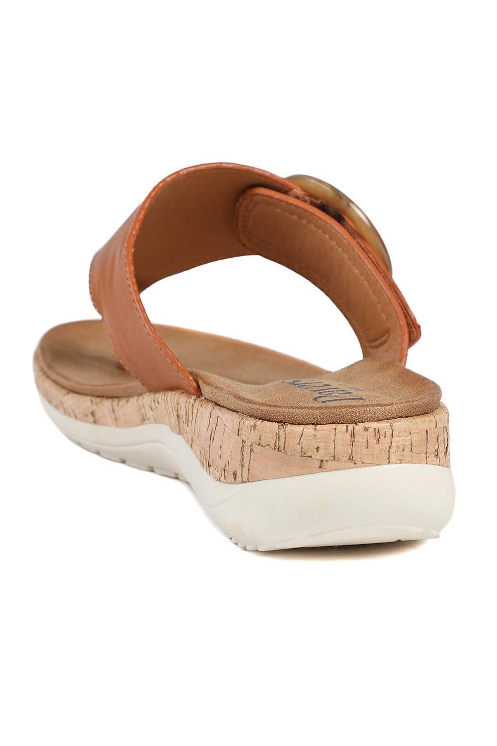 Pavers Women's Wide Fit Comfort Toe Post Sandals in Tan