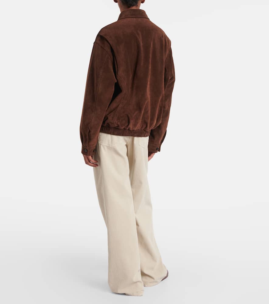 The Row Roana suede bomber jacket