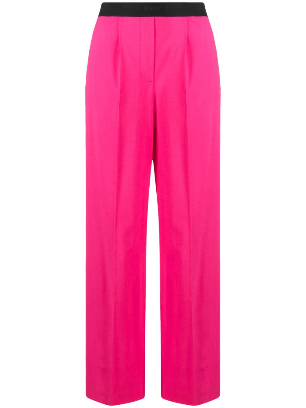 Logo-waistband wide-leg trousers - Pink