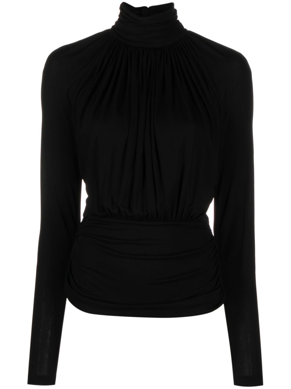 Gathered cut-out top - Black