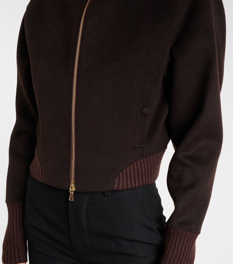 Wool and cashmere bomber jacket