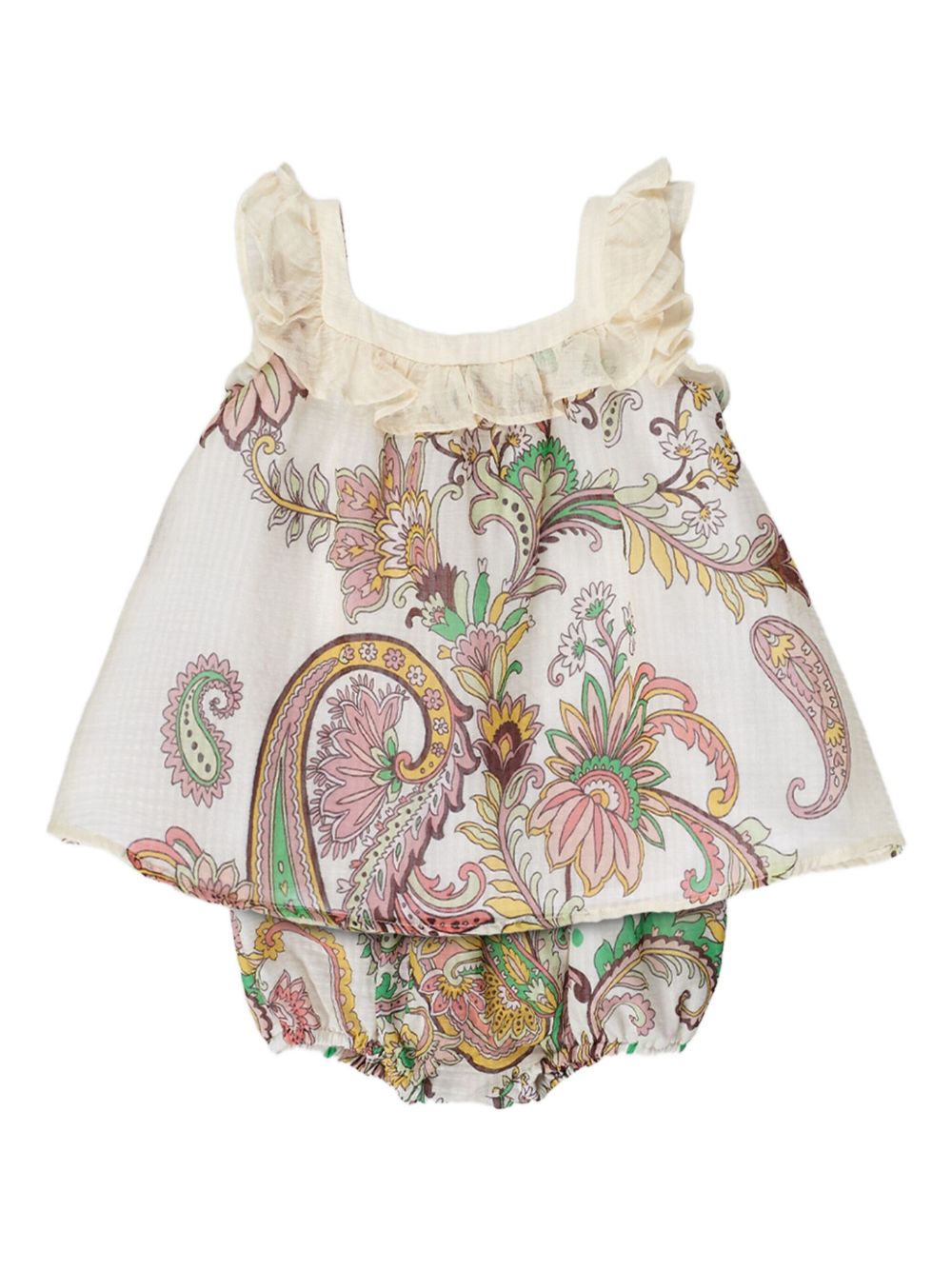 ETRO KIDS cotton short set - Neutrals