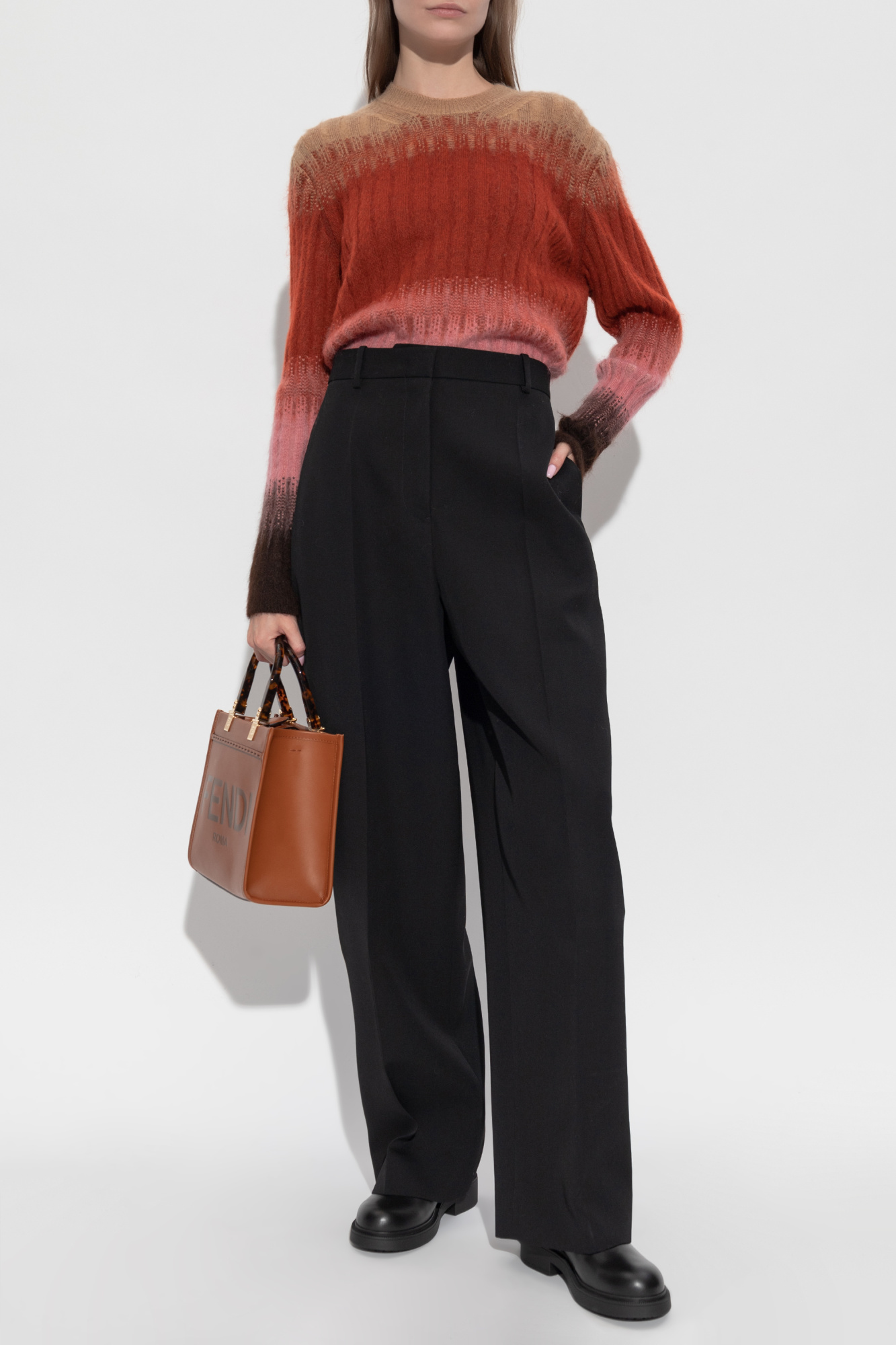 Sweater With A Crew Neck, Women's, Multicolour