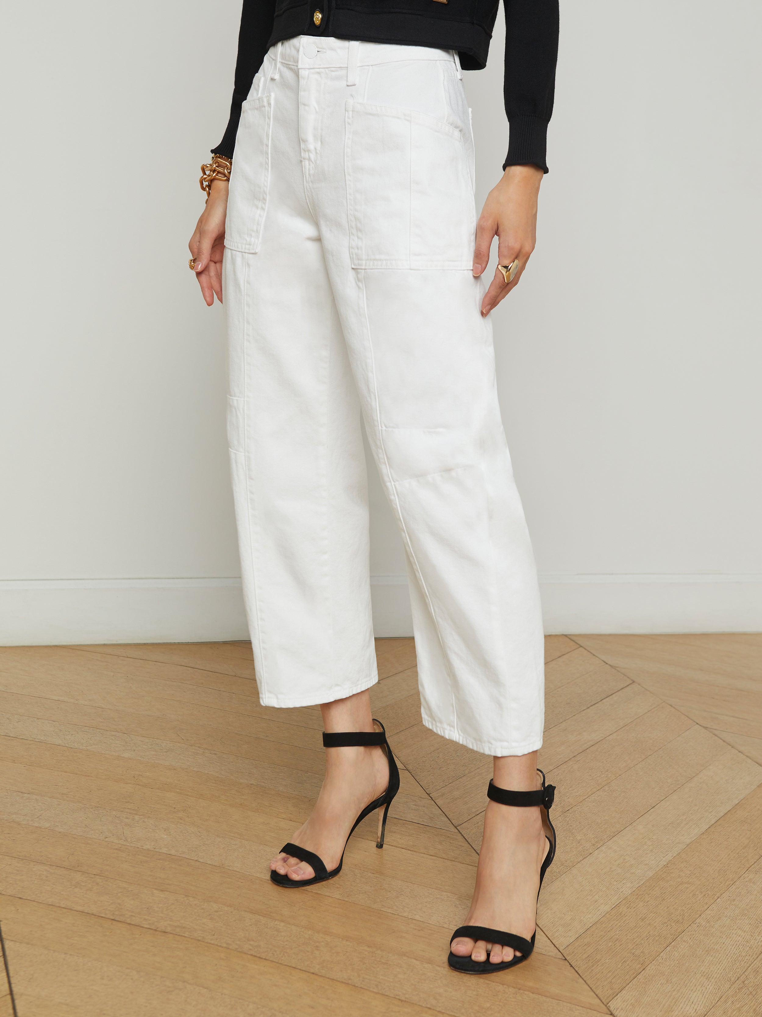 L'AGENCE Cody Barrel-Leg Jean In Blanc