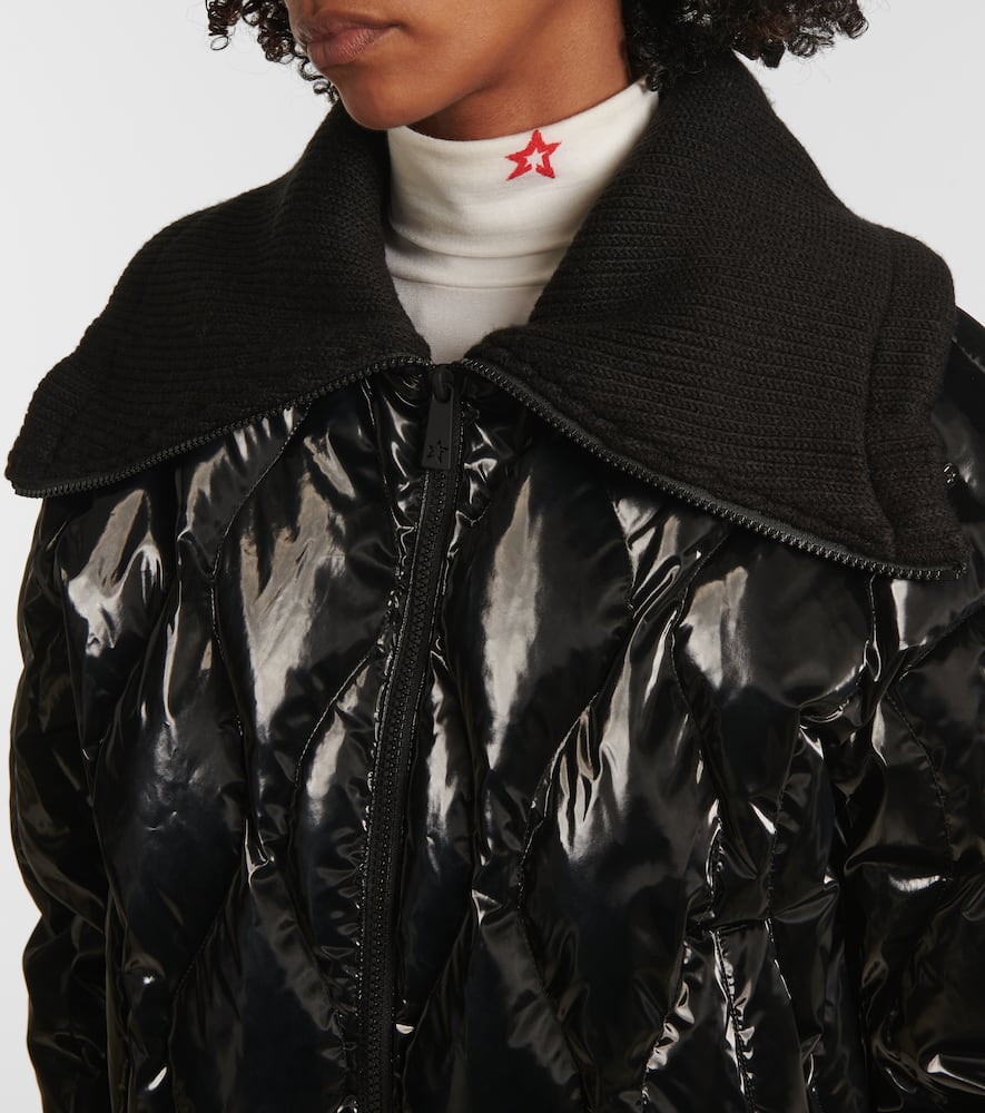 Carving quilted down ski jacket