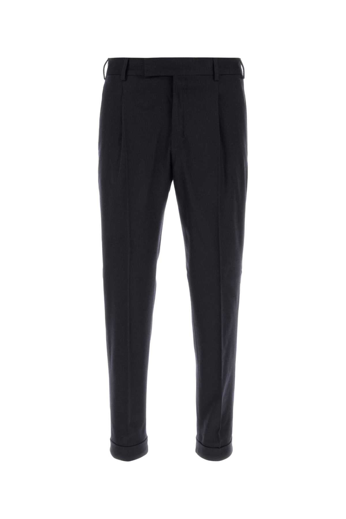 Stretch Wool Blend Trousers — Blue