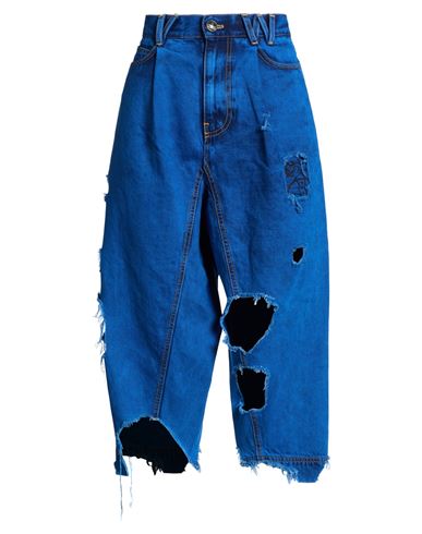 Woman Jeans Bright blue Size S Cotton, Lyocell, Linen