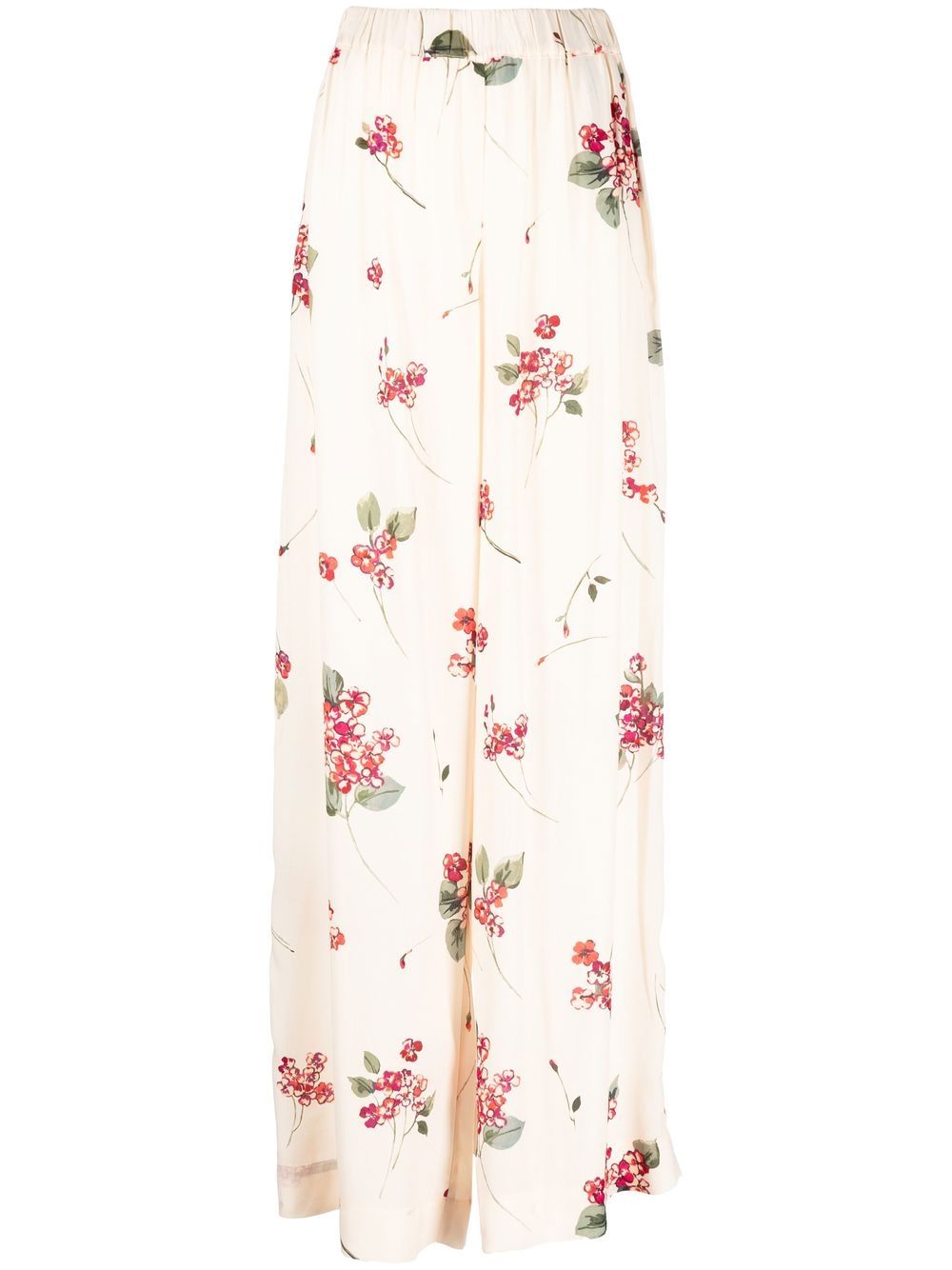 Floral-print palazzo trousers - Black
