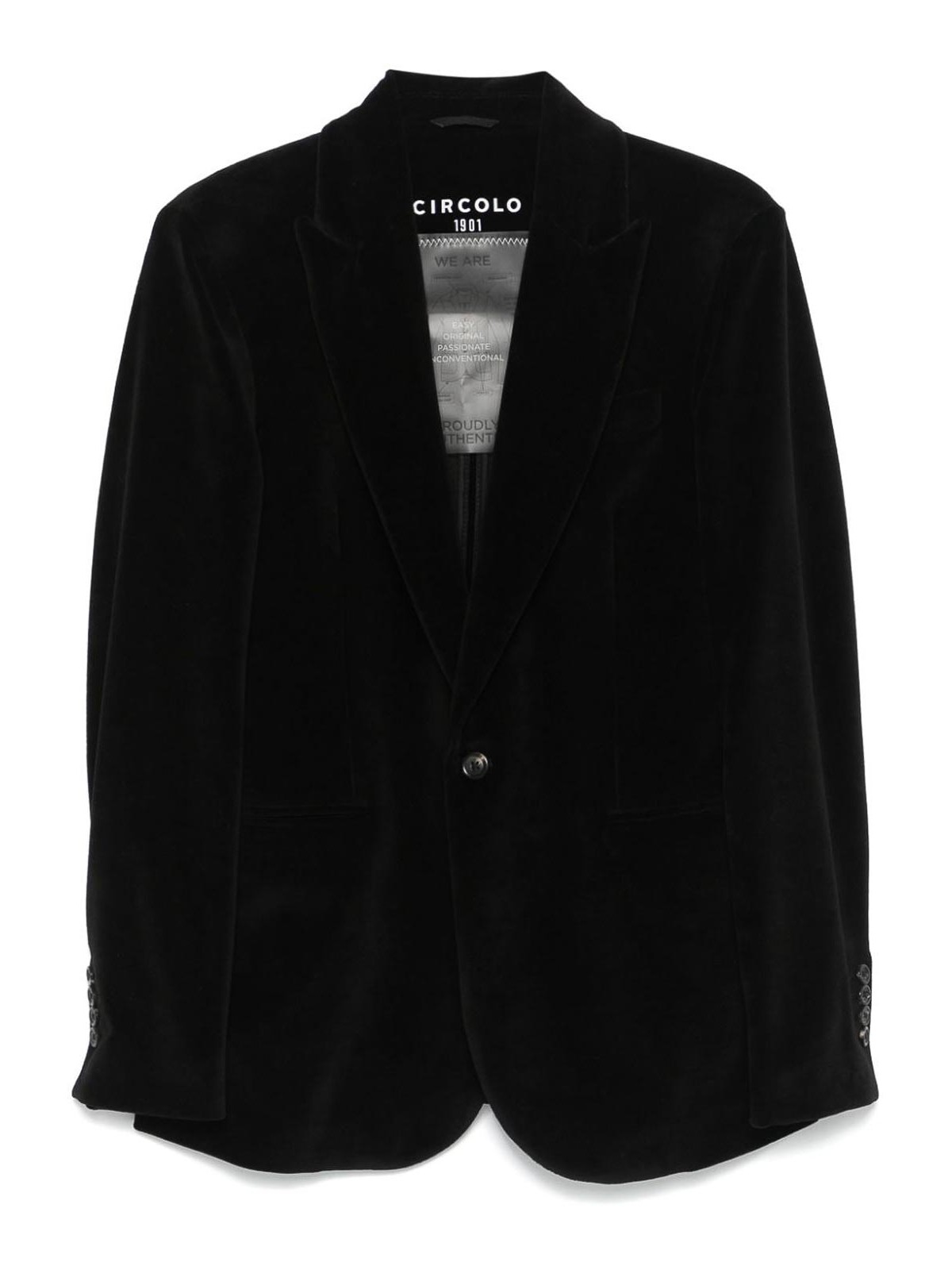 Single-button Velvet Blazer