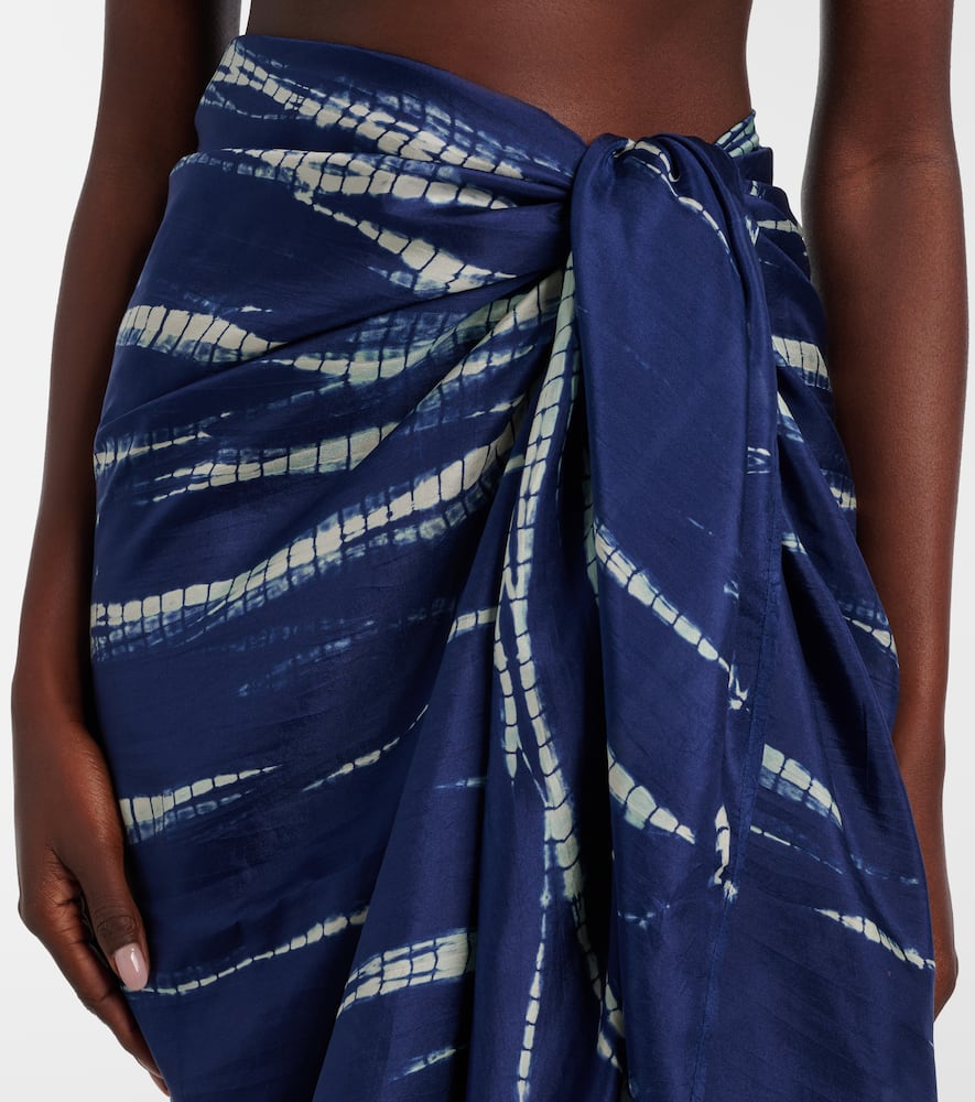 Tie-dye silk beach cover-up