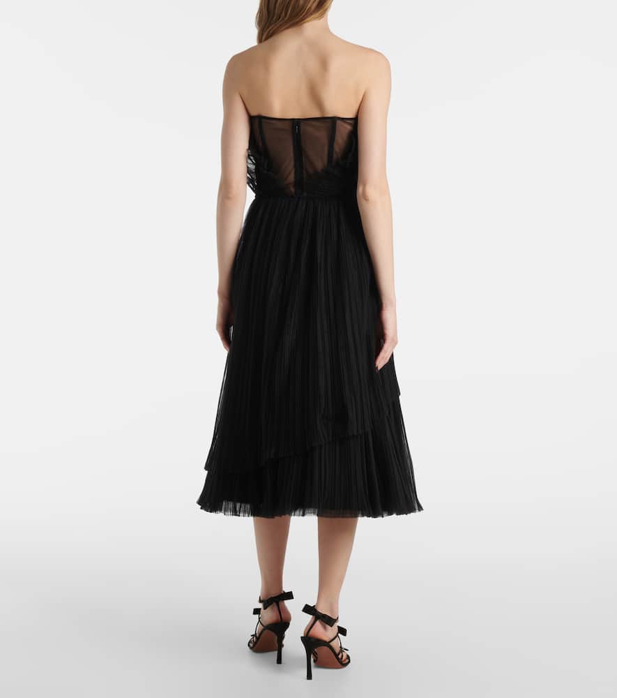 Dorea plissé tiered cocktail dress
