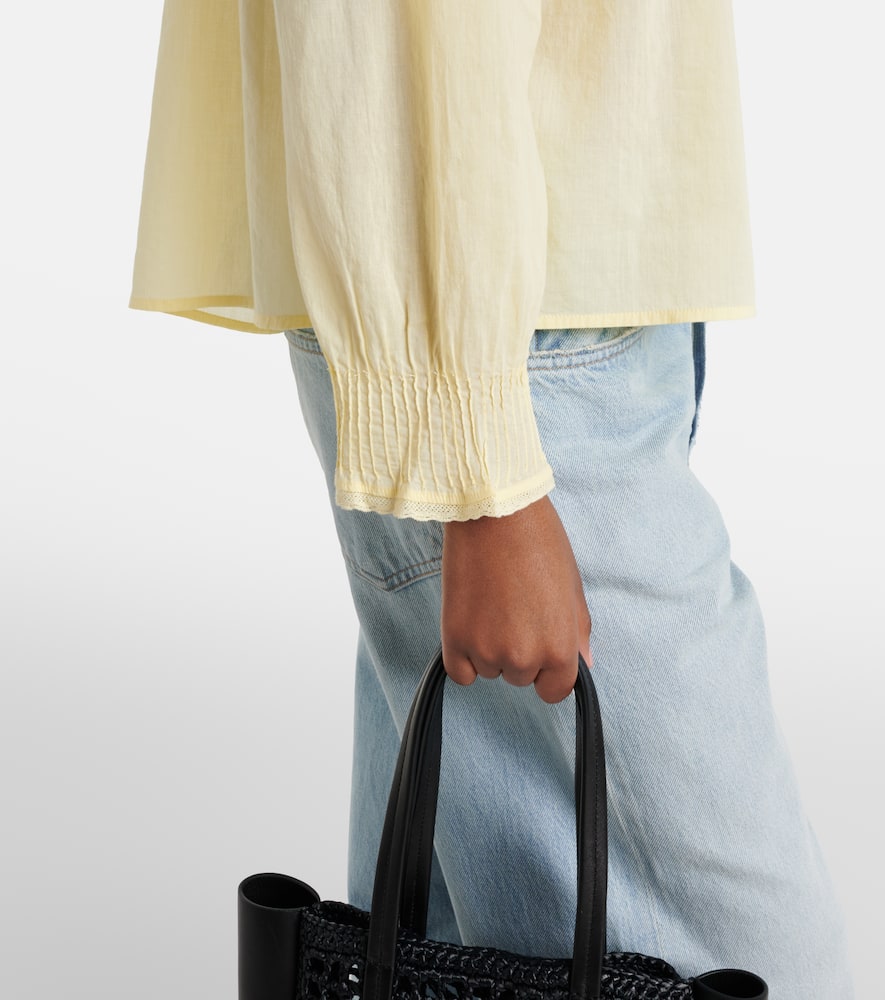 Byrdie lace-trimmed cotton blouse