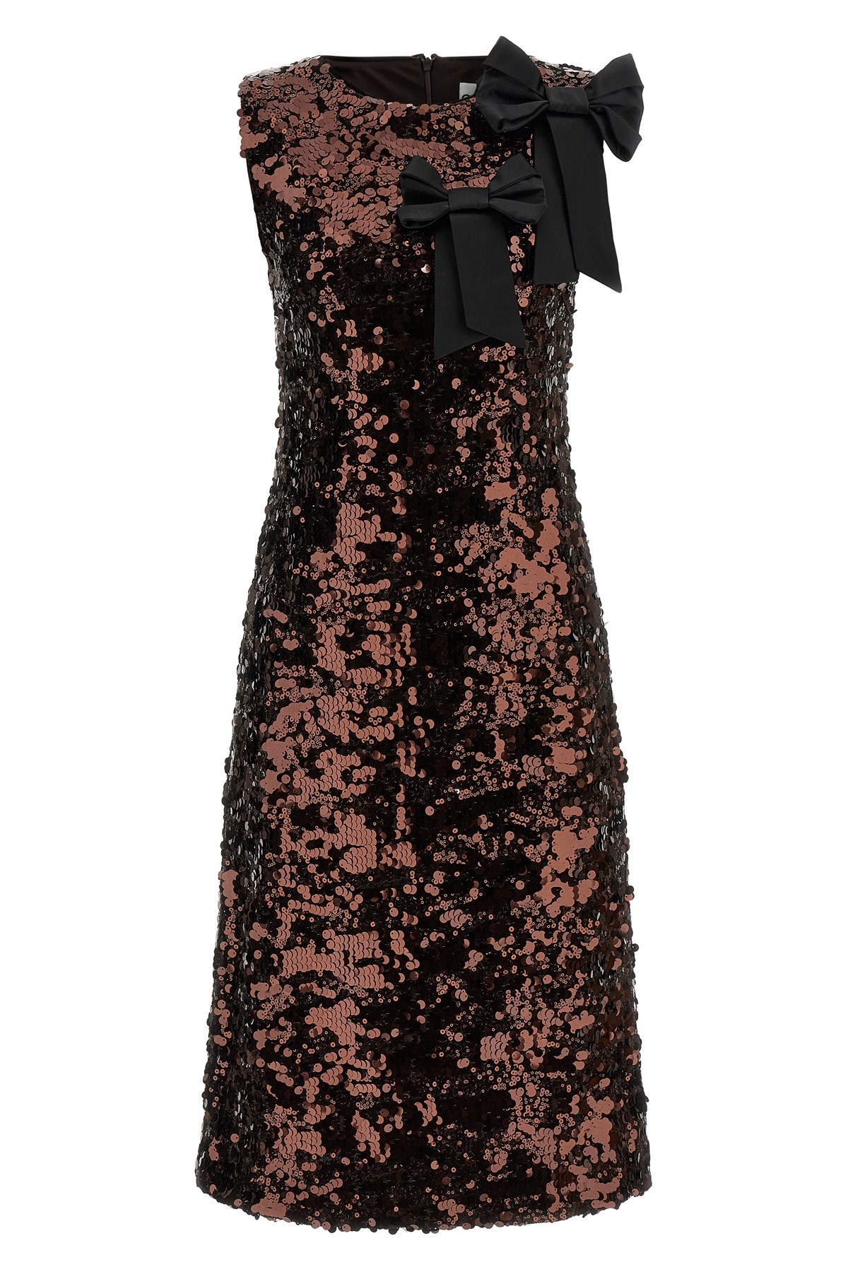 'Velvet Sequins Straight Midi' Dress