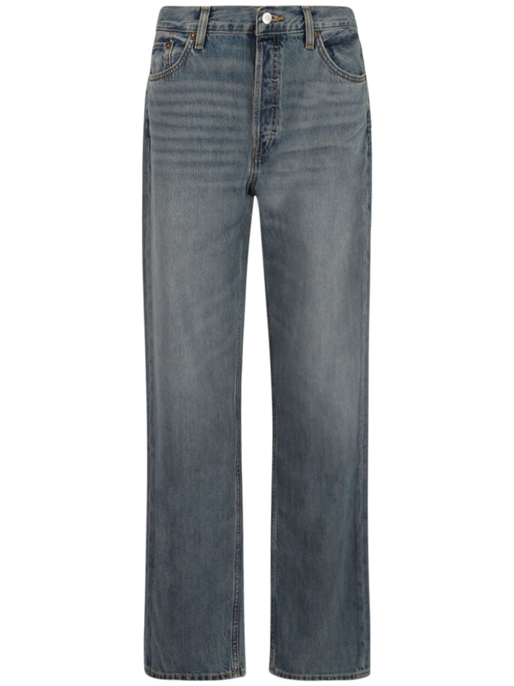Logo-patch straight-cut jeans - Blue