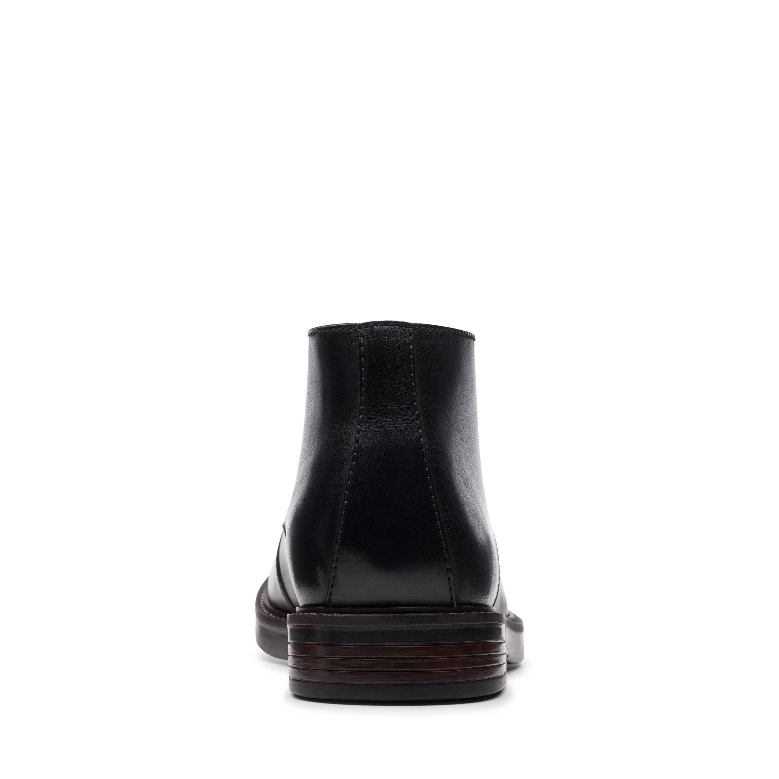 Clarks Paulson Mid Black Leather Ankle Boots,chukka Boots,lace Up