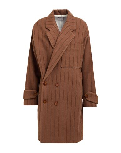 Alysi Chocolat Woman Coat Brown Size 2 Virgin Wool, Polyamide