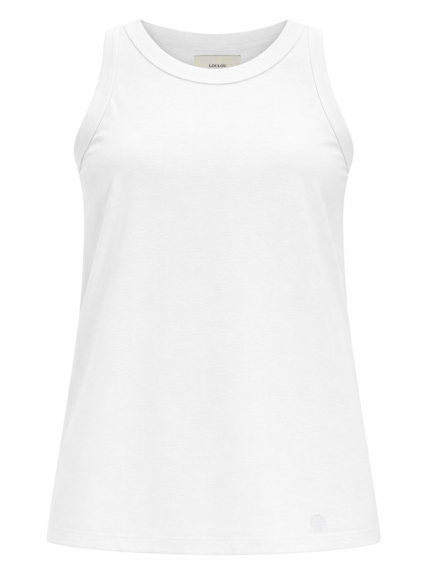 White Cotton Poso Tank Top