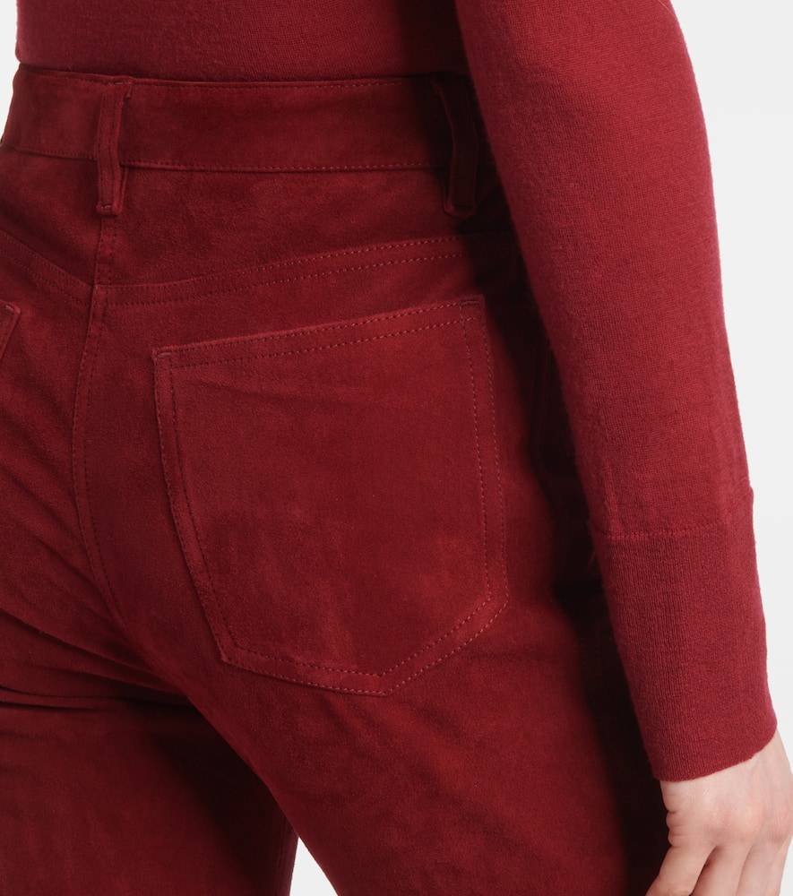 High-rise suede slim pants