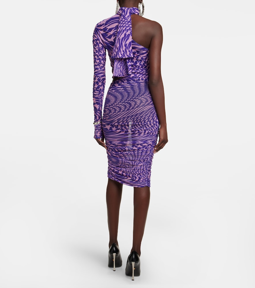 Printed mesh cutout minidress