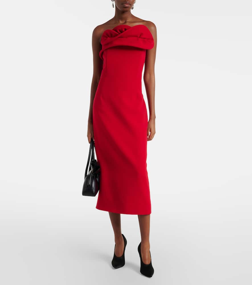 Wool-blend bustier dress