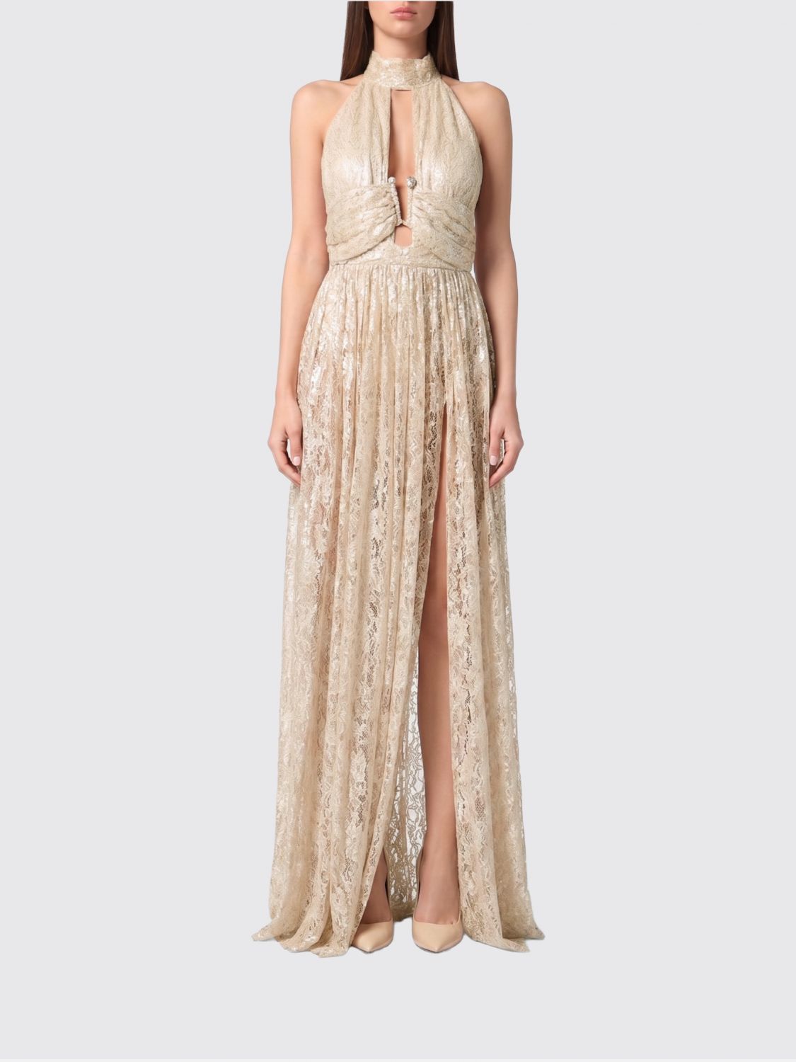 Philipp Plein lace piercing maxi dress - Neutrals