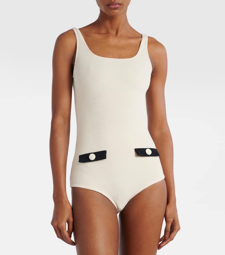 Adriana Degreas Cotton-blend terry swimsuit