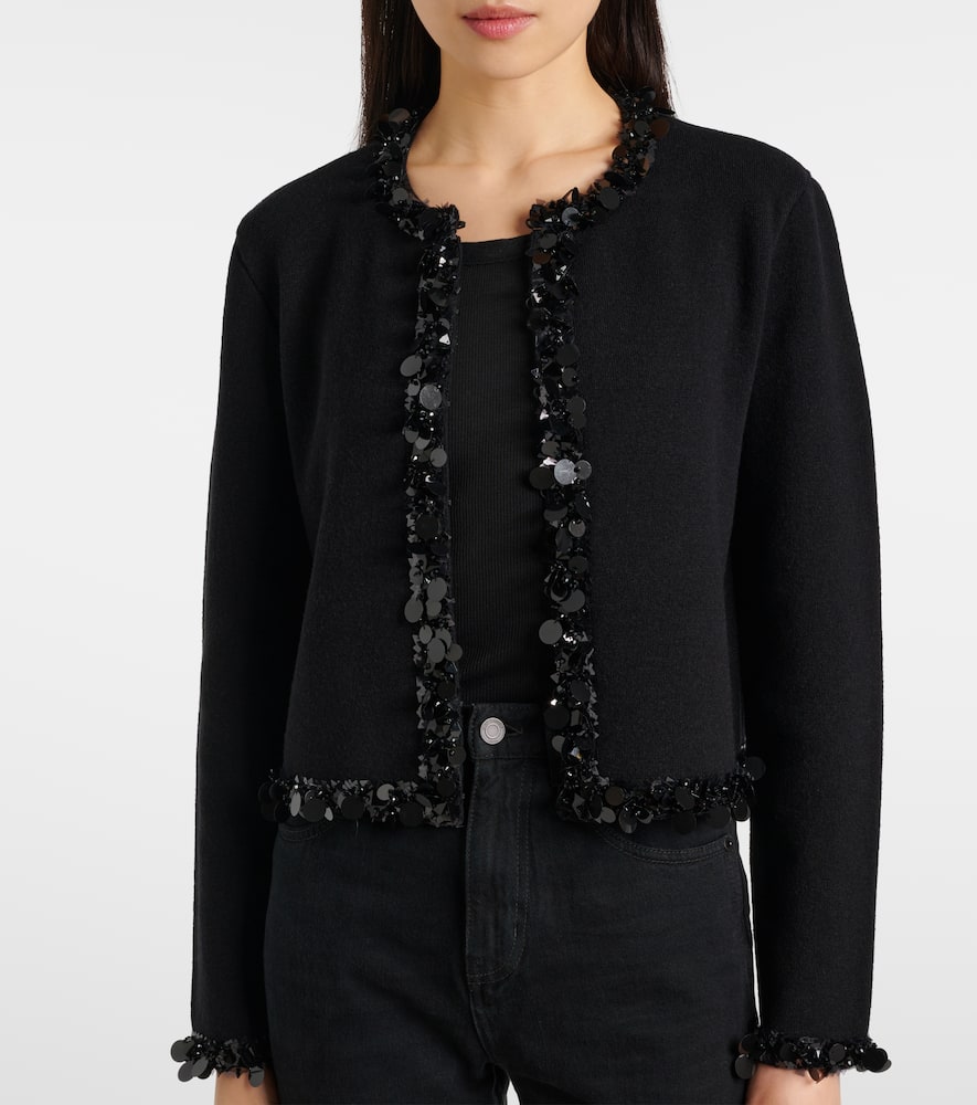 Kendra sequined wool and cashmere cardigan