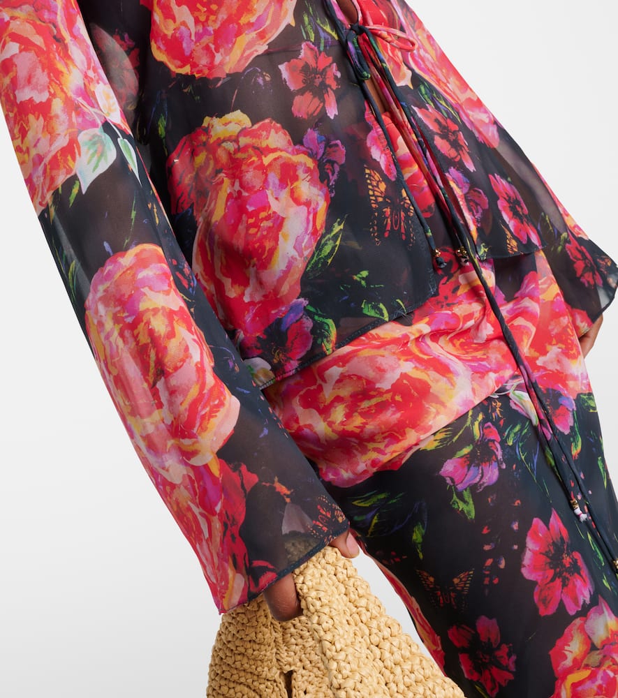 Vanessa floral chiffon beach cover-up