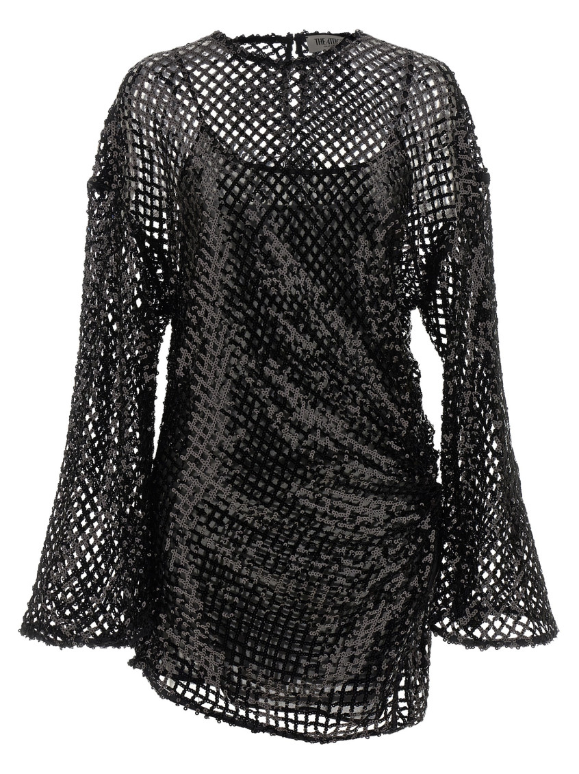 Sequin Mesh Dress Dresses Black